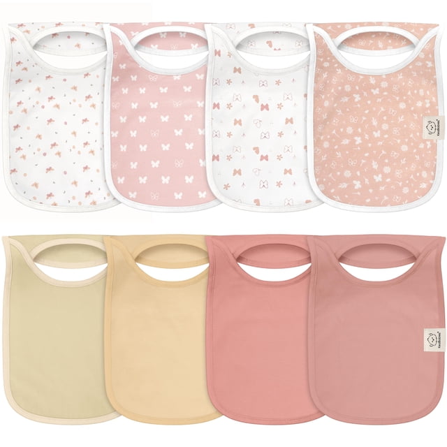 Pack de 8 baberos KeaBabies para bebés, colores suaves y absorbentes