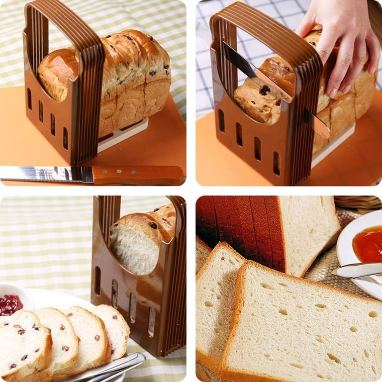Faginey Bread Slicers, Adjustable Bagel Cutter Toast Slicer Loaf Bread Cutter Sandwich Slicing Tool Folding Bread Maker Kitchen Appliance Gift for
