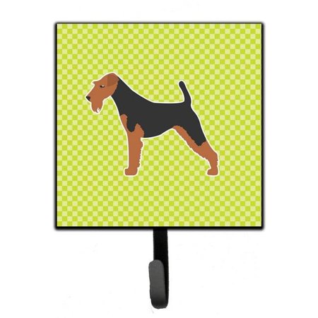 

Airedale Terrier Checkerboard Green Leash or Key Holder