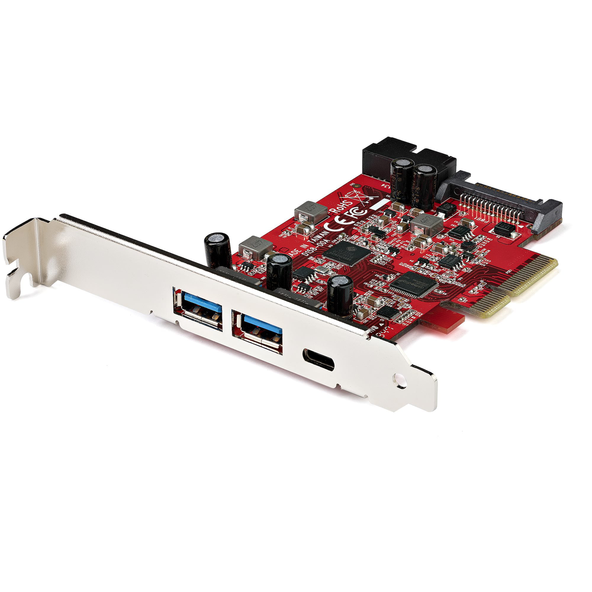 PCI-E Expansion Card,Multi‑Functional PCB 5‑Port Type‑C to PCI‑E Expansion Card PCI‑E Adapter Card with Stable Transmission Speed
