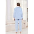 thumbnail image 5 of Heartnice Fluffy Pajamas set for Women Fleece Pullover 2 Piece Pjs Set Soft Plush Sleepwear Winter Loungewear(Light Blue, Mï¼, 5 of 6