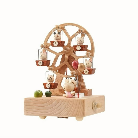 Wooden Music Box - Sky City Rotating Ferris Wheel Music Box Eight-Tone Box Wooden Creative Gifts For Lovers And Parents