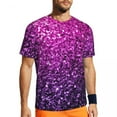 thumbnail image 2 of T Shirt For Men Sportswear T-Shirt For Man Faux Glitter Sparkle Fashion Purple Pink Ombre Summer Tee, 2 of 7