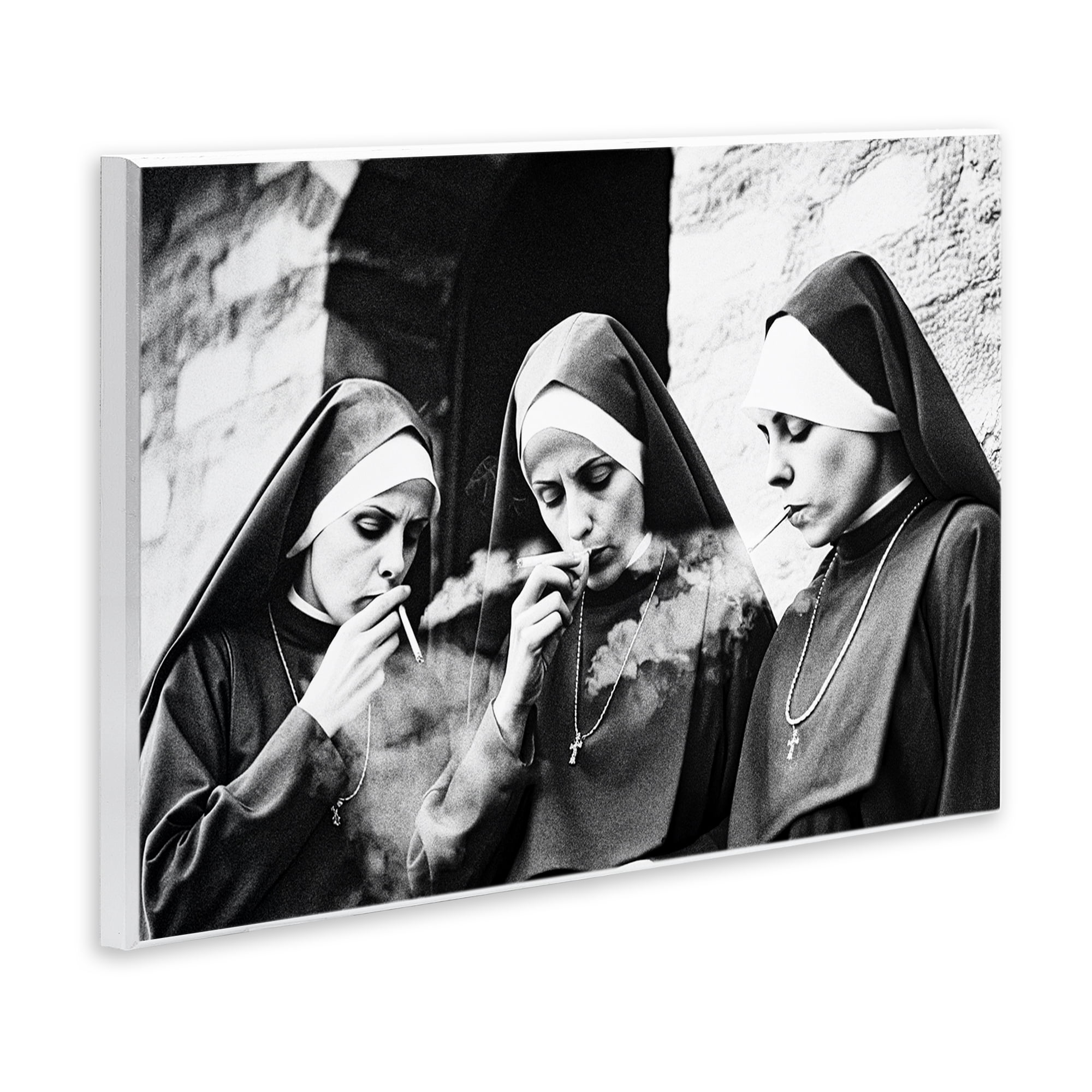 Smoking Nuns Rebellion Wall Plaque Art, design by Decent Exposures