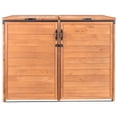thumbnail image 4 of Leisure Season Medium Horizontal Wood Trash and Recycling Storage Shed in Brown, 4 of 6