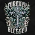thumbnail image 2 of Goth Forever Blessed Cross Wings Unisex Plus Fleece Graphic Hoodie Brisco Brands 4X, 2 of 6