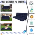 thumbnail image 2 of XXLYY Porch Swing Cushions, Waterproof Swing Replacement Cushions with Backrest and Ties, Garden Bench Seat Cushion, Outdoor Porch Patio Swing Non-Slip Chairs Pad, 2 of 6