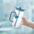 thumbnail image 6 of Darzheoy Square Coffee Glass Mug with Lid and Straw, 350ml Glass Sipper Tumbler Kids Mug for Fruit Juice Milk Tea and Coffee Can Cup with Glass Straw, 6 of 9