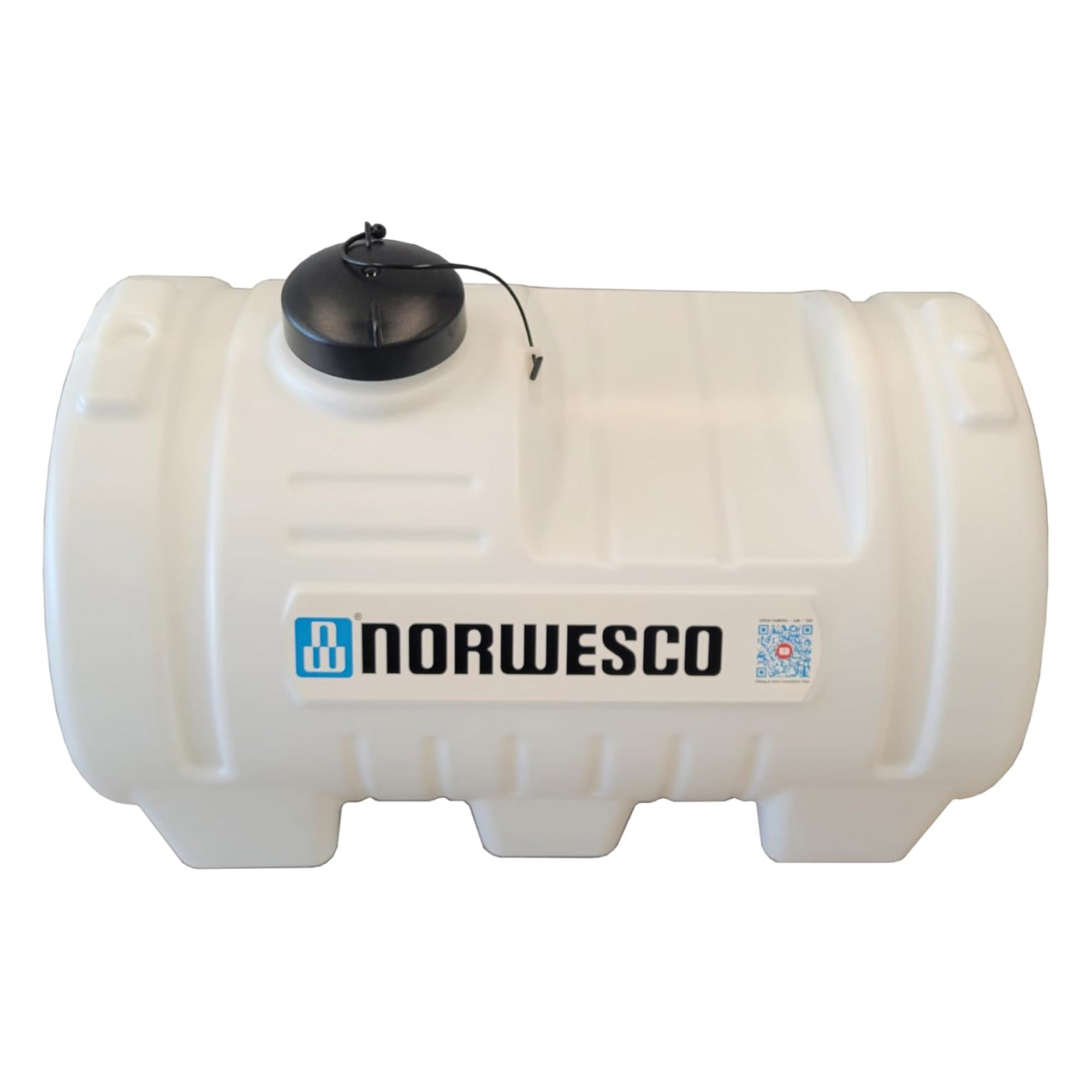 Norwesco Horizontal Leg Utility Tank, Water Storage Container, 46 Gallon Capacity, White