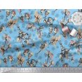 thumbnail image 3 of Soimoi Blue Poly Georgette Fabric Dragonfly,Floral & Texture Fabric Prints by Yard 42 Inch Wide, 3 of 3