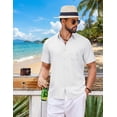 thumbnail image 3 of COOFANDY Beach Shirts for Men Linen Button Down Shirts Lightweight Summer Vacation Shirt, 3 of 6