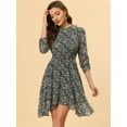 thumbnail image 1 of INSPIRE CHIC Robe Fleurie pour Femme Manches Froncées Robes Smockées, 1 of 4