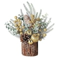 thumbnail image 1 of Mini Potted Christmas Tree Table Decoration with Red Berry Pine Cones, 1 of 6