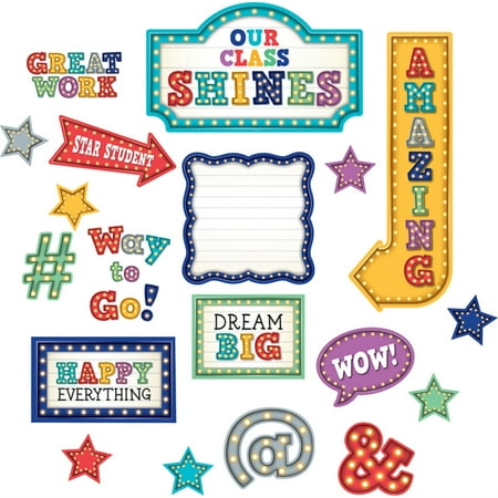 UPC: 0088231936039 | Teacher Created Resources Marquee Our Class Shines Bulletin Board Set