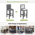 thumbnail image 5 of Gray Geometric Bar Stool Cover Set of 6, Black Greek Key Design Burlap Modern Art Stretch Bar Chair Cover, Removable Washable Pub Counter Stool Chair Slipcover for Kitchen Dining Room Pub Cafe, 5 of 9
