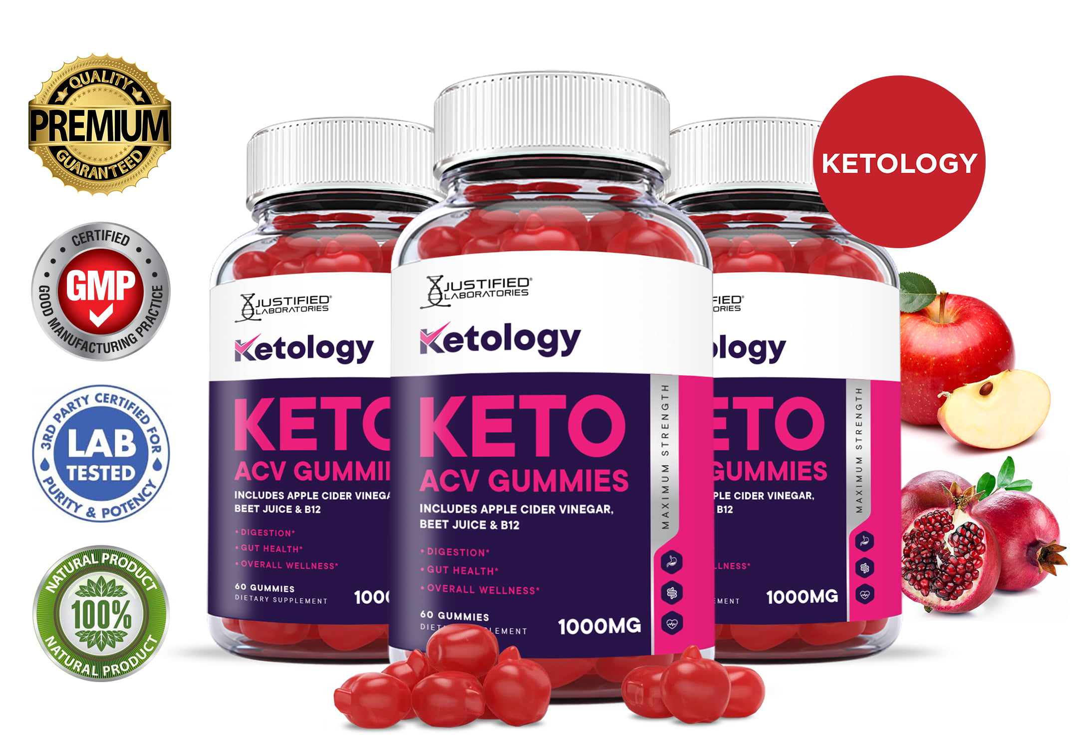 3 Pack) Ketology Keto ACV Gummies 1000MG Dietary Supplement 180 Gummys -  Walmart.com