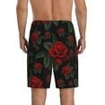 thumbnail image 2 of Balery Roses Men's Cotton Knit Pajama Shorts Waistband & Pockets,Short Pajama Pants-Medium, 2 of 8