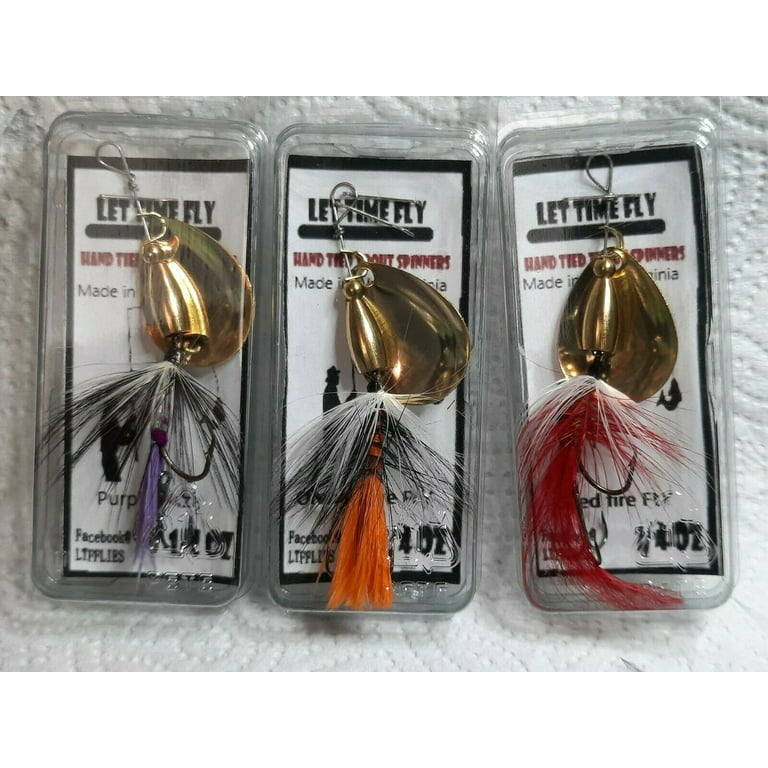 3 Trout spinners 1/4 oz inline small mouth bait 1/4 oz inline spinner  fishing casting Bass lure