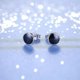 thumbnail image 5 of Pendientes sencillos de plata de ley 925 con forma de tachuela negra para hombre y mujer, regalo redondo., 5 of 5