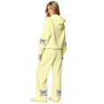 thumbnail image 2 of Womens Two Piece Sets Outfits Bow Fleece Fall Sweatpants and Hoodie Relaxed Fit Pullover Outings Sweatsuit, 2XL, 2 of 9