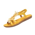 thumbnail image 2 of Women's Floral Sandals Open Toe Casual Summer Flats with Ankle Strap Low Heel Rubber Sole Dressy Beach Shoes, 2 of 5