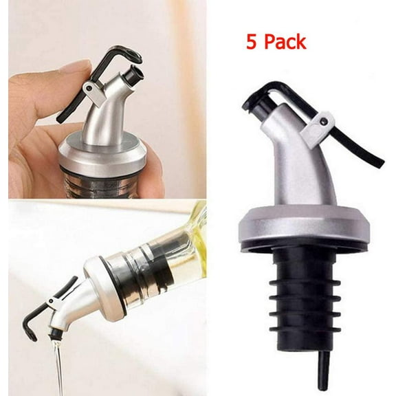 Limei 5 Pcs Pour Spouts Olive Oil Vinegar Dispenser Bottle Liquor Wine Pourers Top Stopper Leak proof with Lid for Kitchen and Bar Random Color