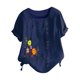 thumbnail image 5 of Camisas de Manga Corta para las Mujeres Blusa Suelta de Impresión de Flores de Verano, Camisa para el Hogar Y el Uso Diario, 5 of 5