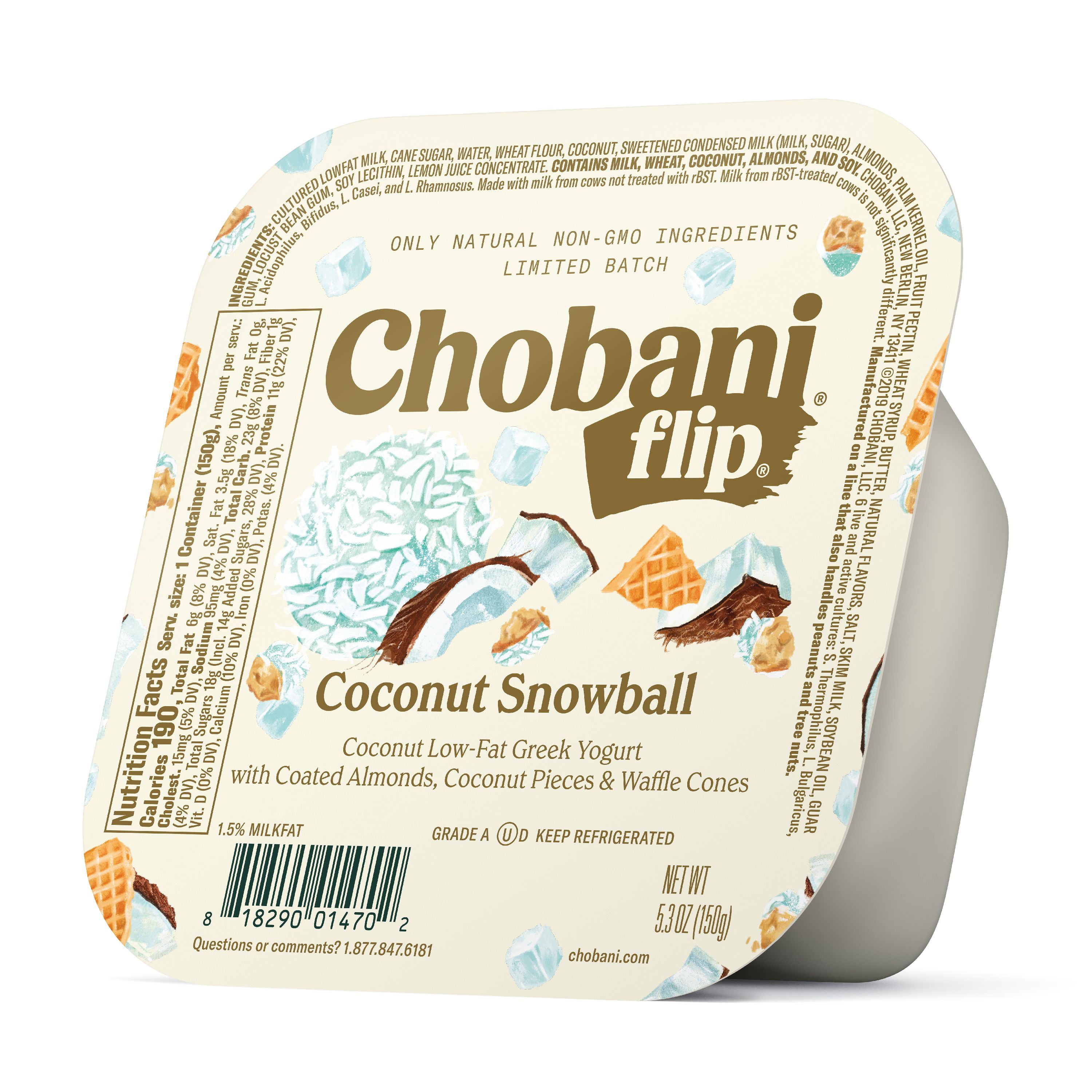 Chobani Flip, Limited Batch Coconut Snowball Greek Yogurt, 5.3 oz ...