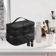 thumbnail image 6 of Travel Toiletry Bag Bathroom Cosmetic Organizer Cosmetic Bag with Zipper Multifunctional Handbag Portable for Full Size Bottles Toiletries Black, 6 of 9