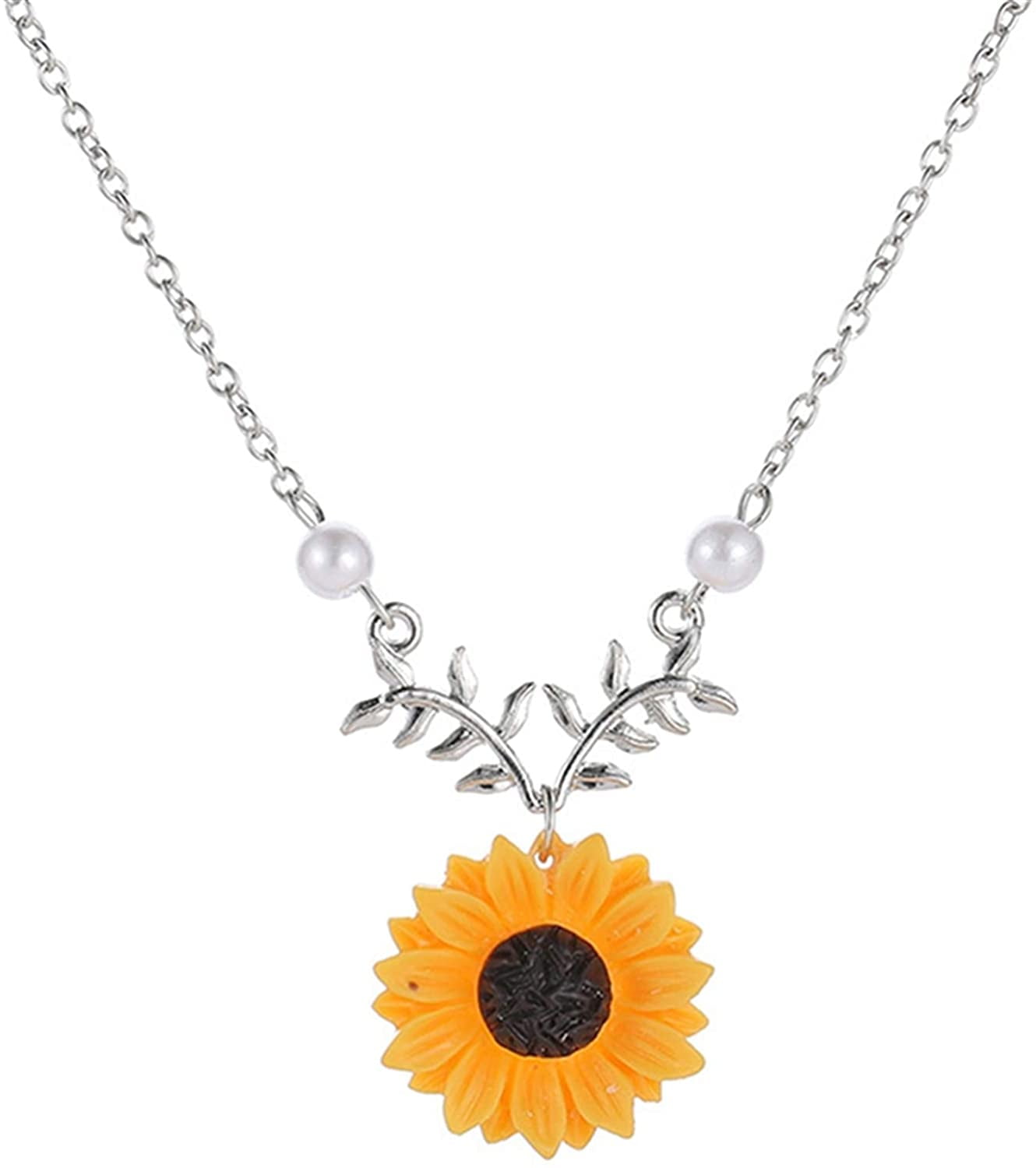 Sunflowers Art Pendant Sunflower Field Pendant Necklace Silver,Sping