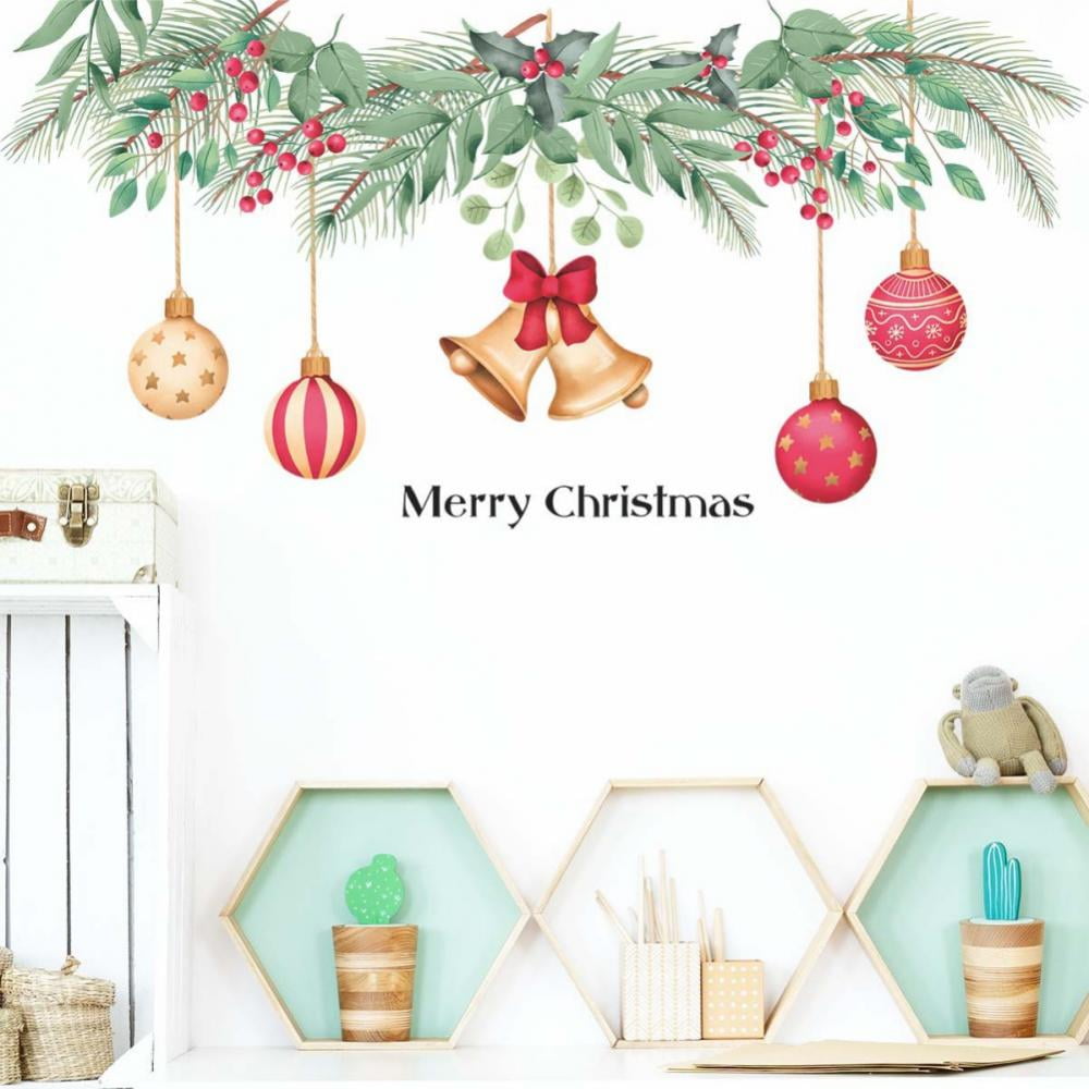 Christmas Wall Clings Christmas Party Window Wall Decals, Merry