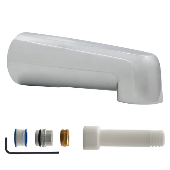 Westbrass E507US-26 Universal Fit 7" Wall Mount Tub Spout, Polished Chrome