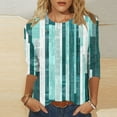 thumbnail image 4 of HomeGardon 3/4 Length Sleeve Womens Tops Summer Tops for Women Women Fashionable and Comfortable Fashion CasualT-shirt Loose and Elastic Non Positioning Printing,S-XXL, 4 of 6