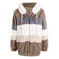 thumbnail image 4 of Winter clothing for women Cozy Patchwork Zip Pocket Hooded Coat For For Fall And Winter Relaxed Fit Plus Size Jacket To Keep You Warm, 4 of 7