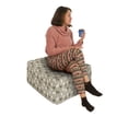 thumbnail image 2 of Alpaca Rectangle Pouf, South American Camels Boho Animals Llama Funny Peruvian Pasture Cartoon, Under Desk Foot Stool for Living Room Office Ottoman with Cover, 25", White Tan and Umber, by Ambesonne, 2 of 4