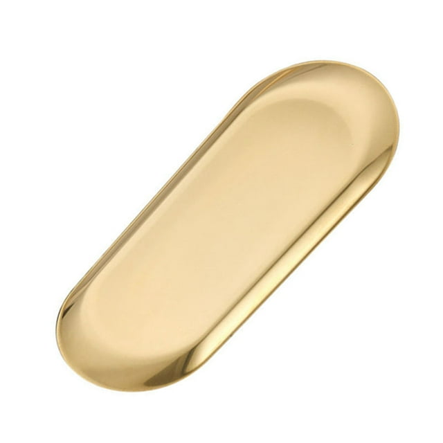 Stainless Steel Oval Tray Prevent Slip Flat Bottom Thickened Decorative Gold Storage Tray for Kitchen Vanity Bathroom