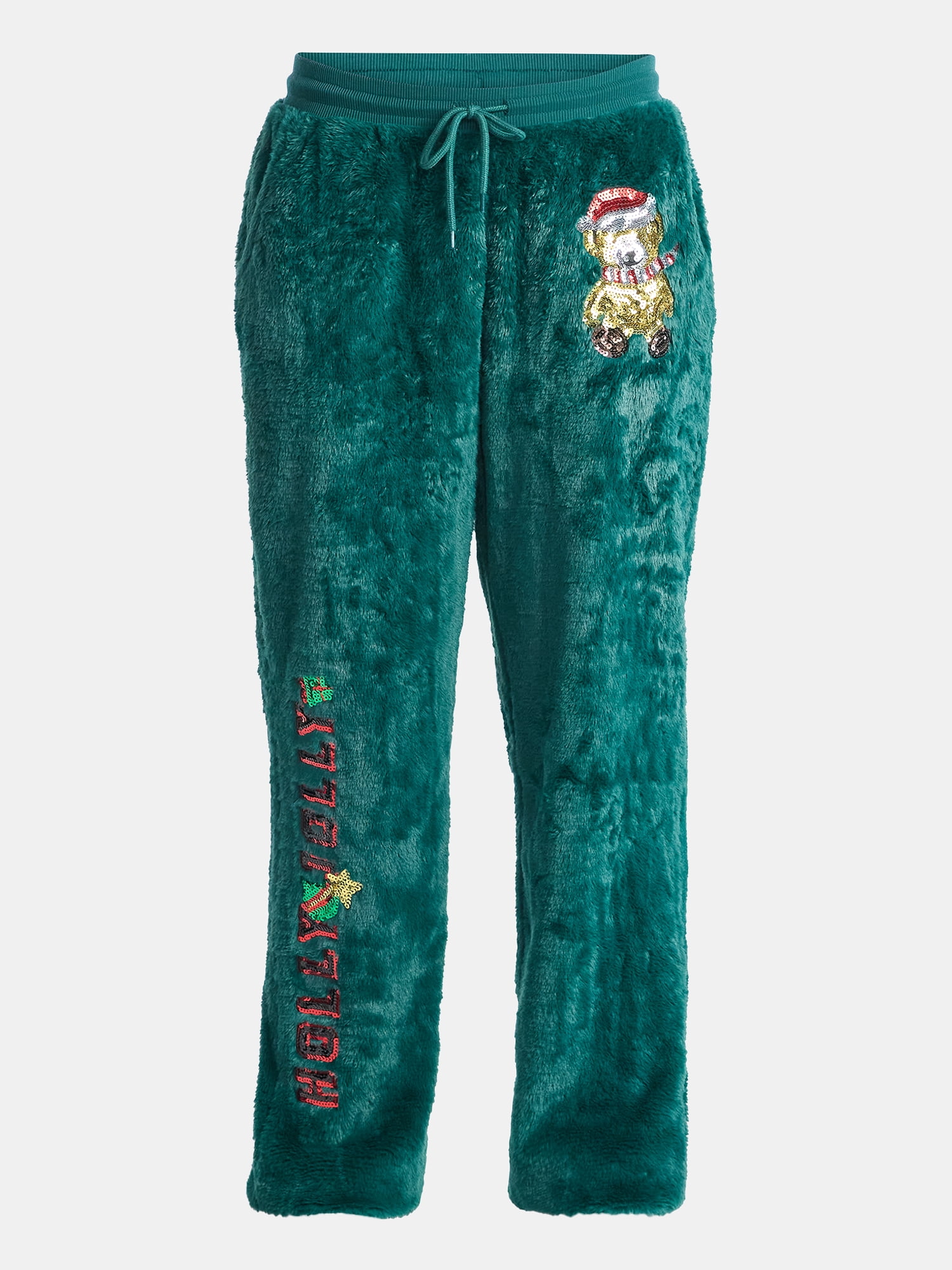 No Boundaries Christmas Plush Pants, 30'' Inseam, Women's, & Women's Plus