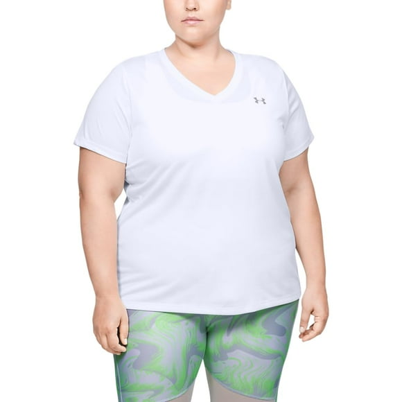 Camiseta Under Armour para Mujer UA Tech™ Cuello en V Blanca Talla LG