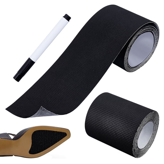 13.1 Ft Non-Slip Shoe Pads Sole Protector Anti-Slip Shoe Grips Shoes Sole Guard Self-Adhesive Soles Cover Protectors Black Soles Savers with Pen
