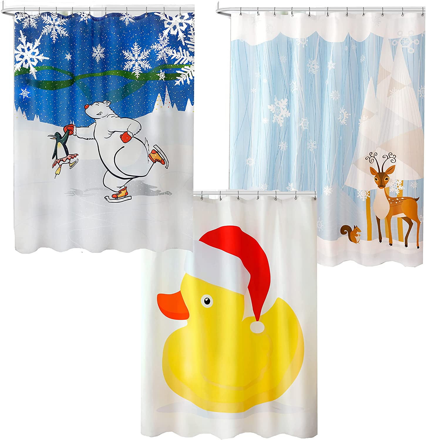 Carnation Christmas Shower Curtain 3 Pack 1 Each Christmas Rubber