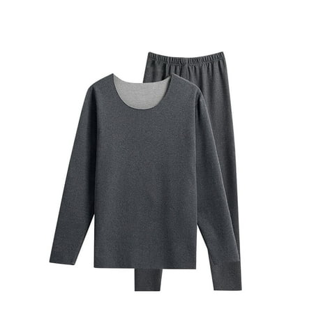 

QIIBURR Mens Thermal Underwear Mens New Face German Velvet Double-sided Brushed Cation Autumn Clothes Trousers Heat Generation Thermal Underwear Suit