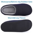 thumbnail image 2 of Slip On Slippers for Men Cozy Memory Foam Bedroom Indoor Slippers Non-Slip Outdoor Shoes Navy Blue 11-12, 2 of 5