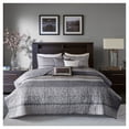 thumbnail image 2 of Madison Park MP13-3399 Rhapsody 6 Piece Quilted Coverlet Set Full and Queen, Gray, 2 of 6