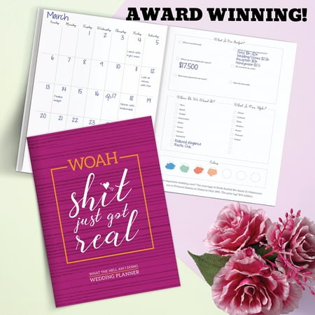 UPC: 0619344343744 | Woah  Just Got Real – Undated Monthly Wedding Planner – Ultimate Bride Planning and Checklists