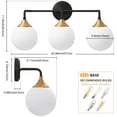 thumbnail image 4 of Bathroom vanity lights black 3 light modern vanity light fixtures, 4 of 5