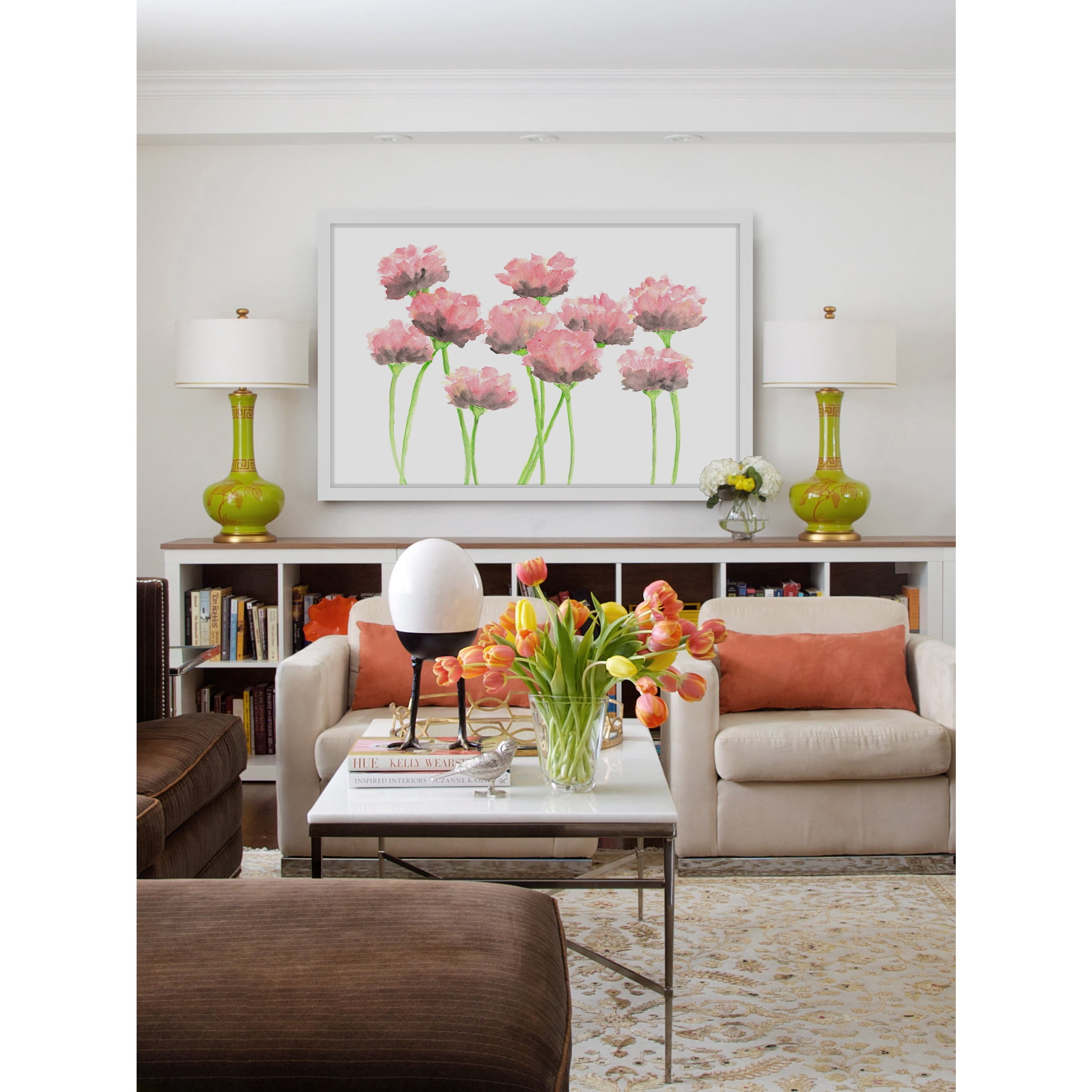 Marmont Hill 'Pink Poppies' by Thimble Sparrow Framed Painting Print