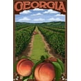 thumbnail image 3 of Georgia, Peach Orchard Scene (100% Cotton Canvas Reusable Tote Bag), 3 of 3