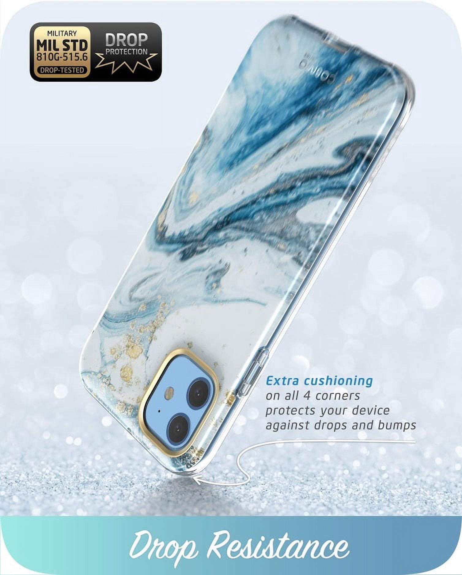 i-Blason Cosmo Series Case for iPhone 11 (2019 Release), Slim Full-Body Stylish Protective Case with Built-in Screen Protector, Blue, 6.1''