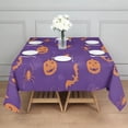 thumbnail image 3 of Purple Halloween Pumpkins Bats and Spiders Square Tablecloth,Waterproof Square Table Cover,Wipeable Spillproof Washable Table Cover for Home Kitchen Party Decor 42"X42"(107x107cm), 3 of 6