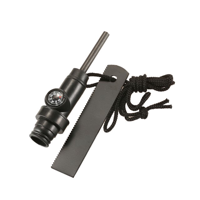 Herramienta de exterior Multi Tool Emergency Flint Arrancador de fuego con brújula y silbato Camping Meterk Herramienta de exterior